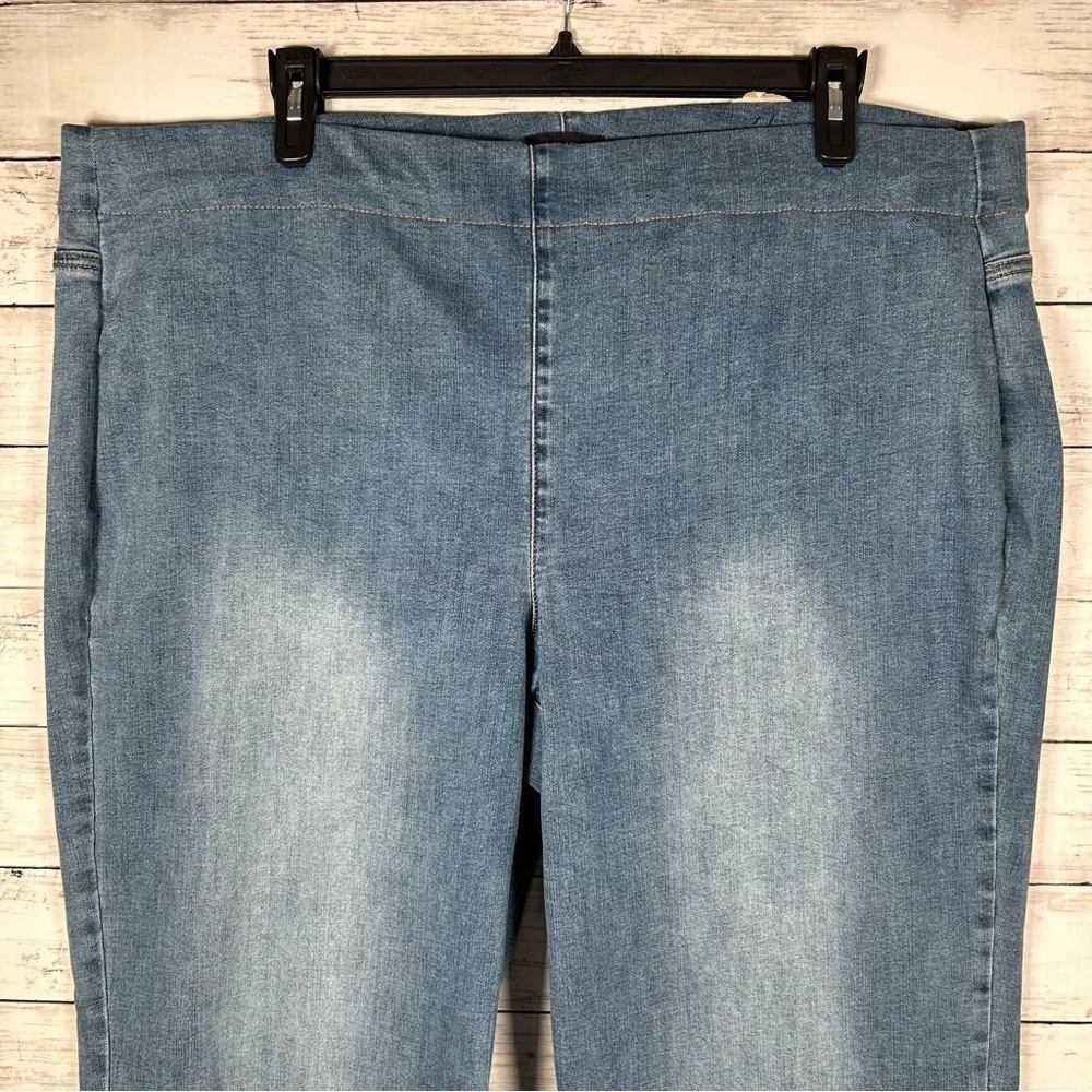 NYDJ Lift X Tuck Women's Clean Maele Washed Blue Pull On Wide Leg Jeans 22W NWT